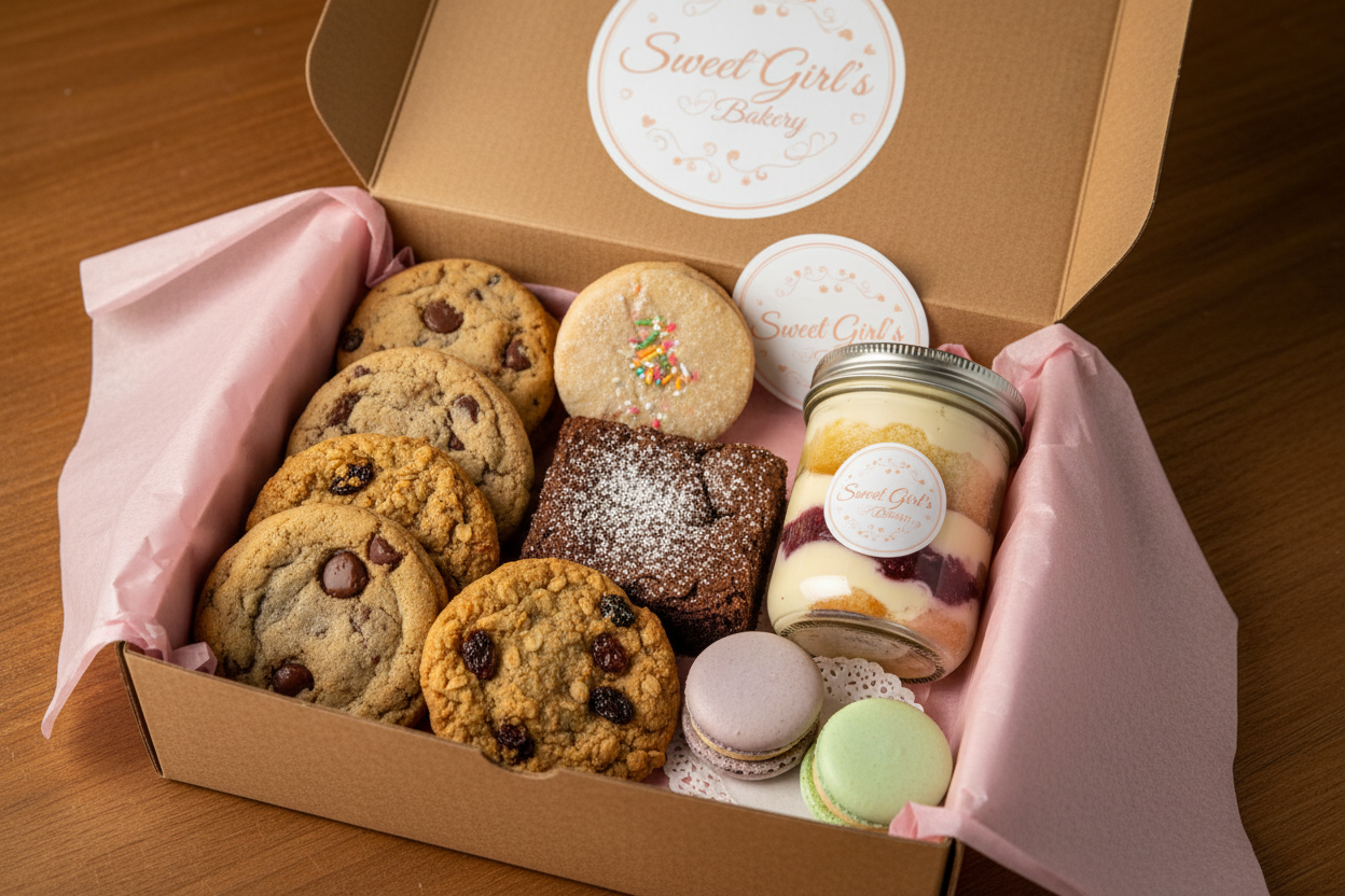 Can you add Sweet Girl's Bakery branding and logo